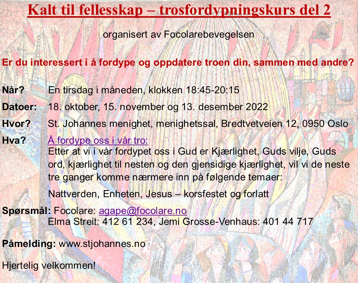 Read more about the article Kalt til felleskap – trosfordypningskurs del 2