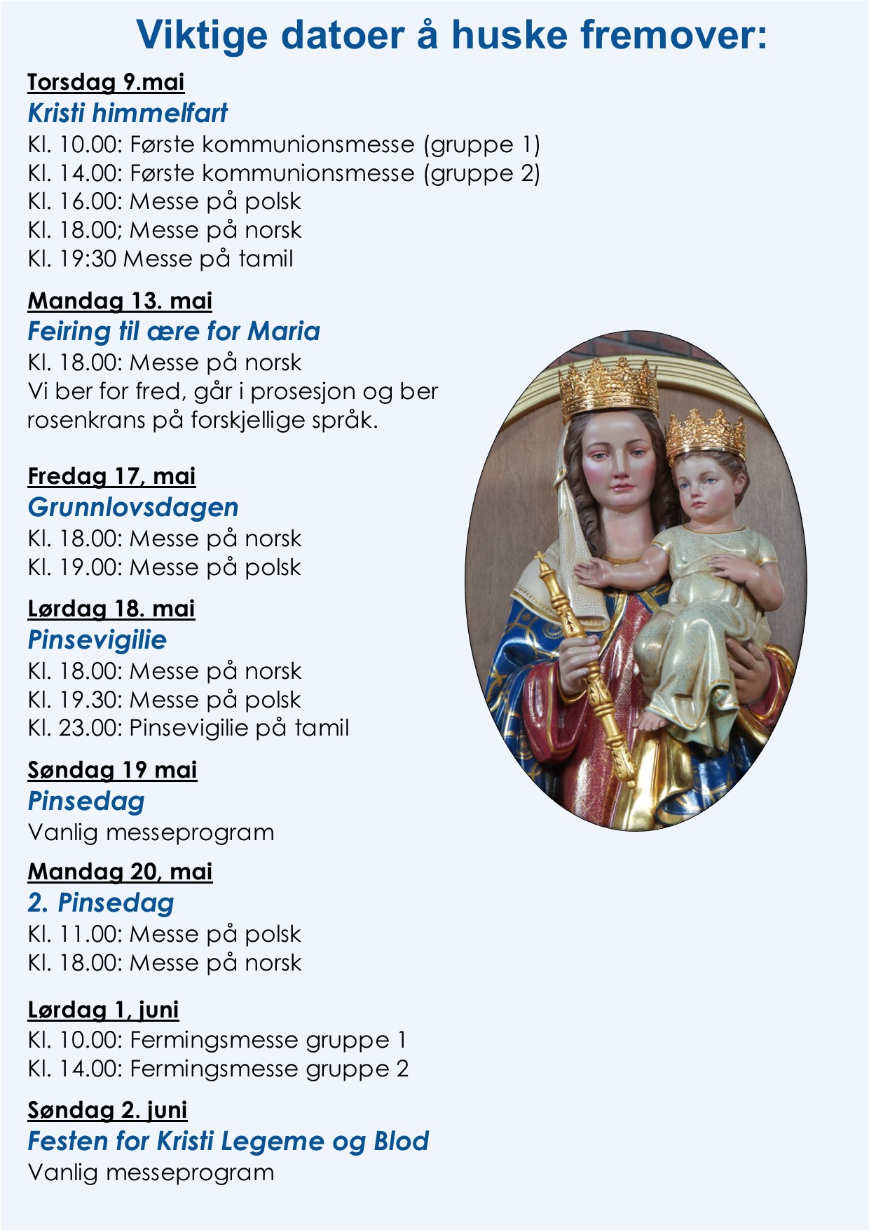 You are currently viewing VIKTIGE DATOER I MAI OG JUNI