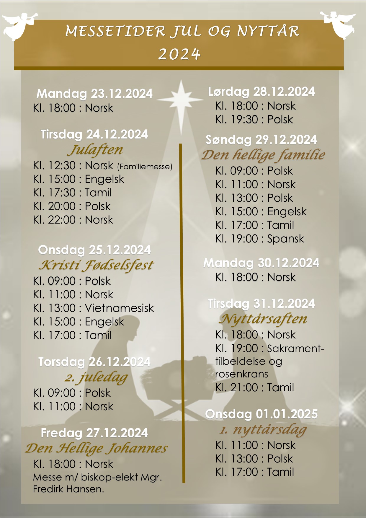 Read more about the article MESSEPROGRAM JULEN 2024